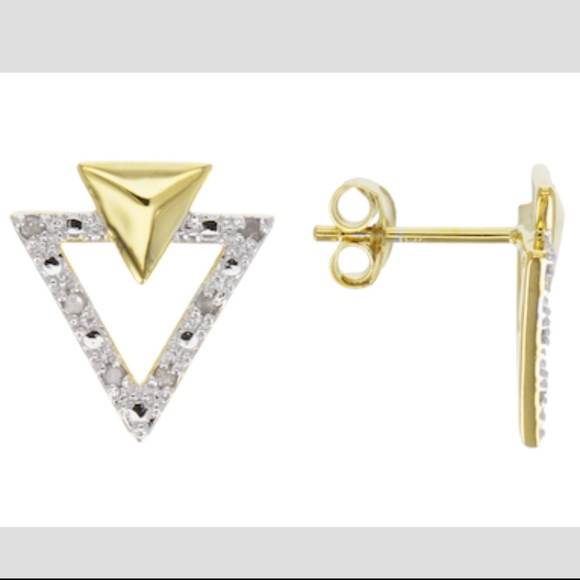 💎 GENUINE DIAMONDS with 18K GOLD/SILVER EARRINGS - Picture 7 of 8